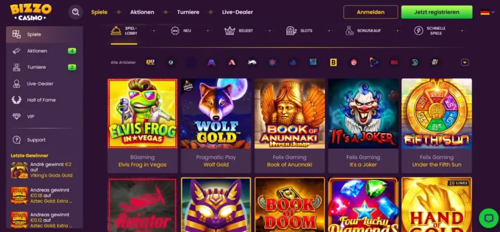 Bizzo Casino Games