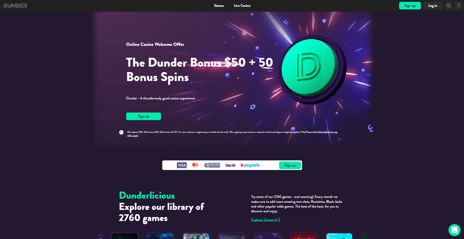 Dunder Casino Bonus