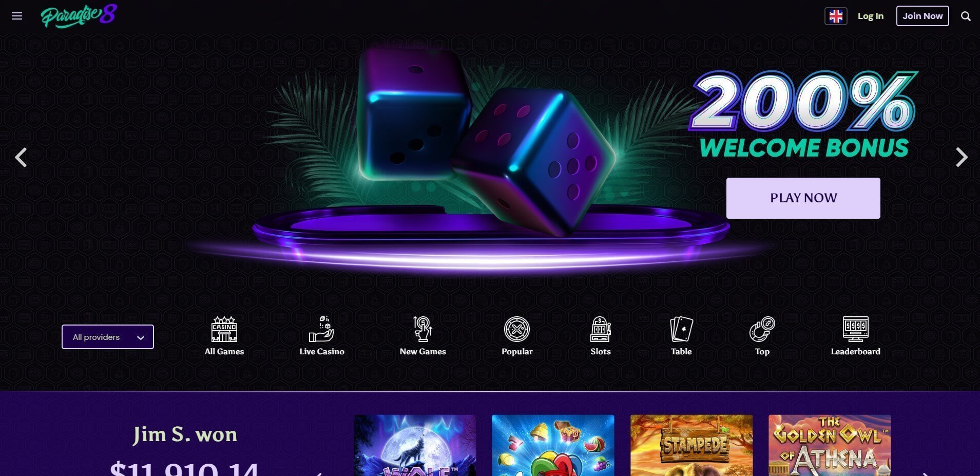 Paradise 8 Casino Welcome Bonus