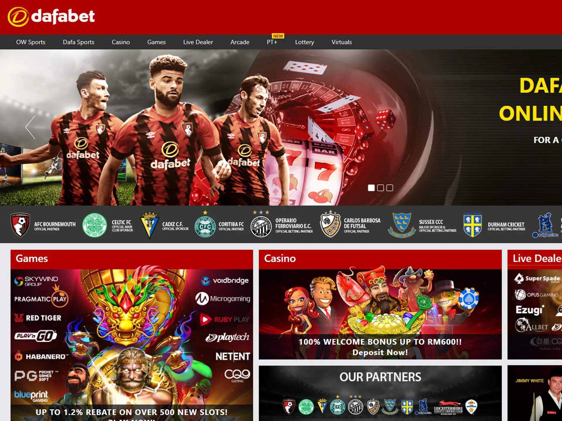 DafaBet Casino Interface