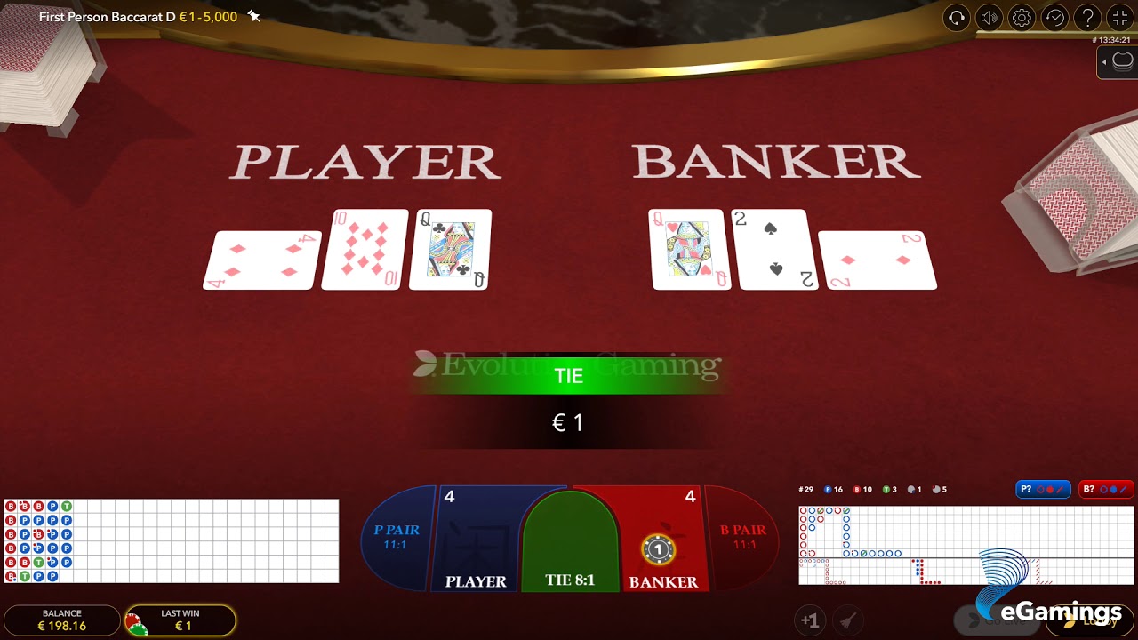 First Person Baccarat Game Interface