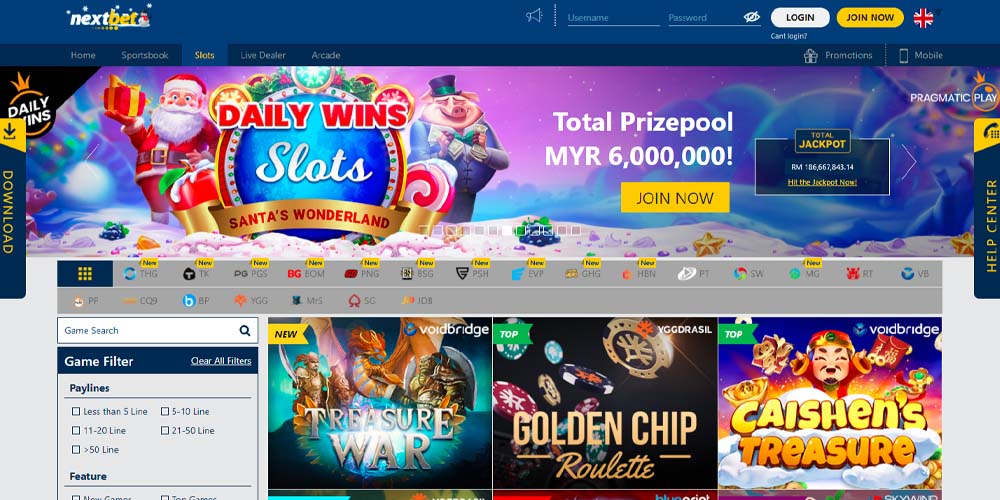 Nextbet Casino Interface